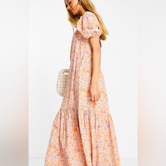 ASOS Design Dresses & Skirts - ASOS Design square neck, cross back maxi dress in gingham